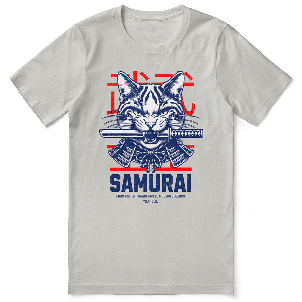 Samurai Cat T-Shirt | Yūjin Japanese Anime Streetwear Clothing