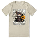 Grim Reaper Halloween Cat T-Shirt
