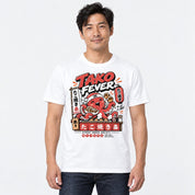 Male model wearing Takoyaki Fever Food T-Shirt in White