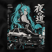 Teal Driver Car T-Shirt — Black PSD closeup