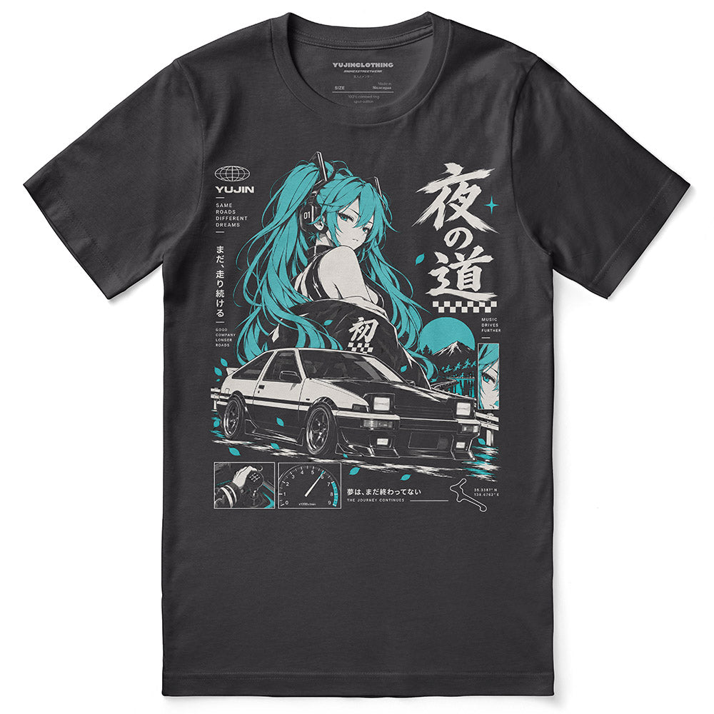Teal Driver Car T-Shirt — Dark Grey flatlay