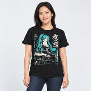 Teal Driver Car T-Shirt — approved female studio mockup