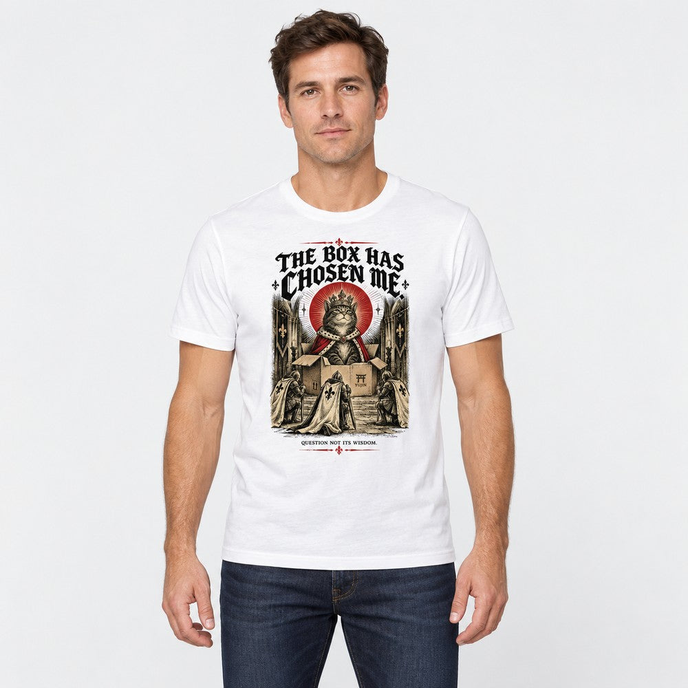 The Box Has Chosen Me Cat T-Shirt — White male lifestyle