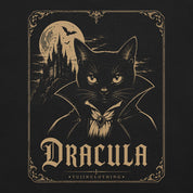 Dracula Cat T-Shirt in Black — Printful front mockup