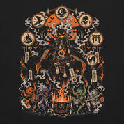Printful Zoomed in front view of A Little Magic After Dark Monster T-Shirt in Black