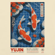 Close-up of Kohaku Koi Fish T-Shirt artwork on Natural
