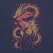 Moonlit Pact Dragon T-Shirt in Navy - artwork detail