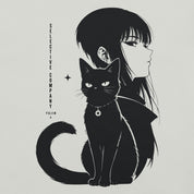 Close-up of Selective Company Cat T-Shirt artwork on Silver