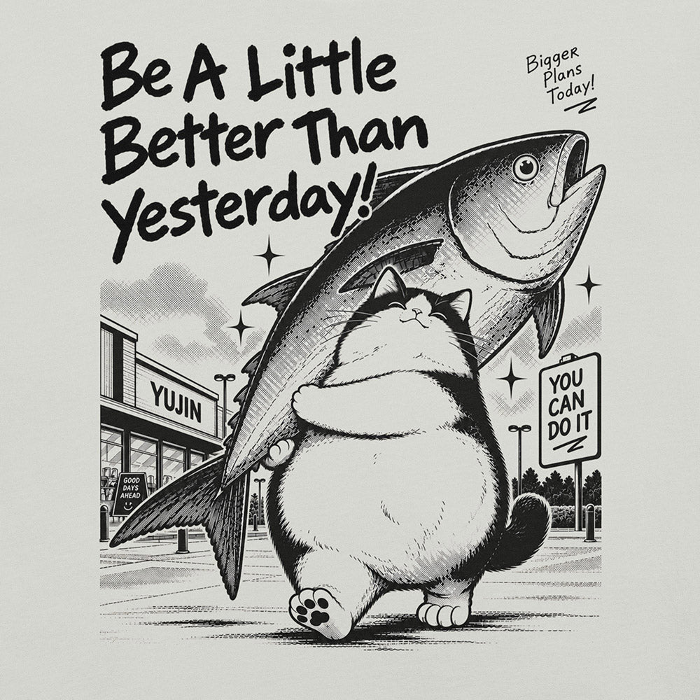 Bigger Plans artwork on Silver fabric, Printful front detail
