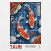 Close-up of Kohaku Koi Fish T-Shirt artwork on White