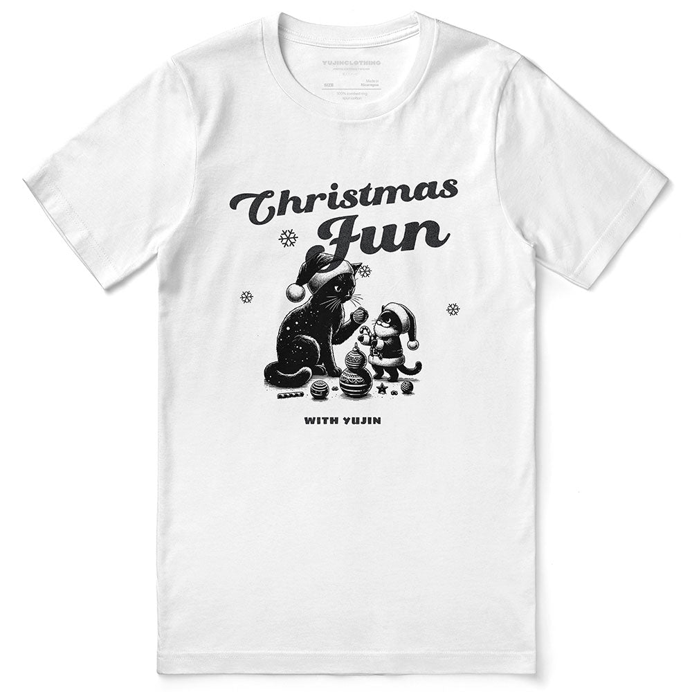 Christmas Fun Cat T-Shirt | Yūjin Japanese Anime Streetwear Clothing