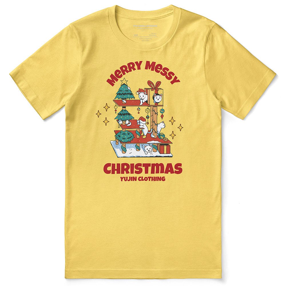 Messy Christmas Cat T-Shirt | Yūjin Japanese Anime Streetwear Clothing