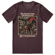 Yet I Inch Forward Cat T-Shirt — maroon flat
