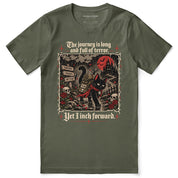 Yet I Inch Forward Cat T-Shirt — military green flat