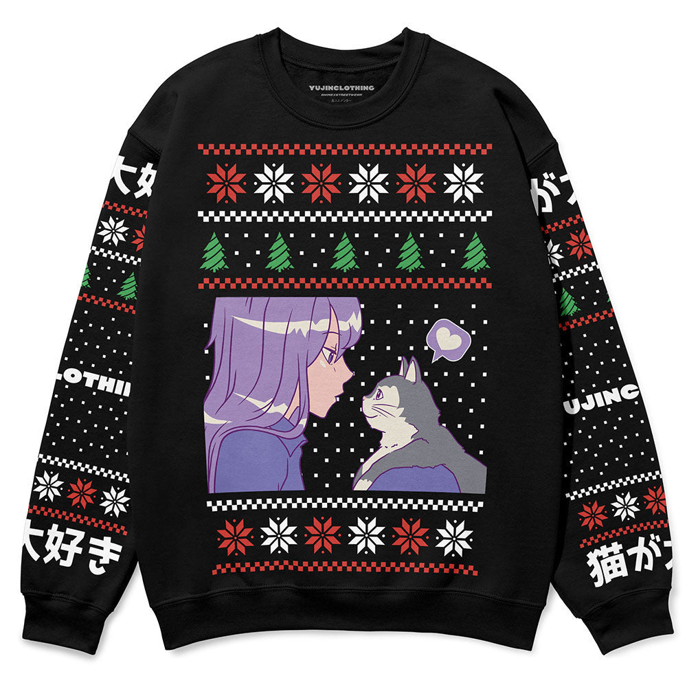 Best Company Cat Christmas Sweatshirt | Yūjin Japanese Anime Streetwear Clothing