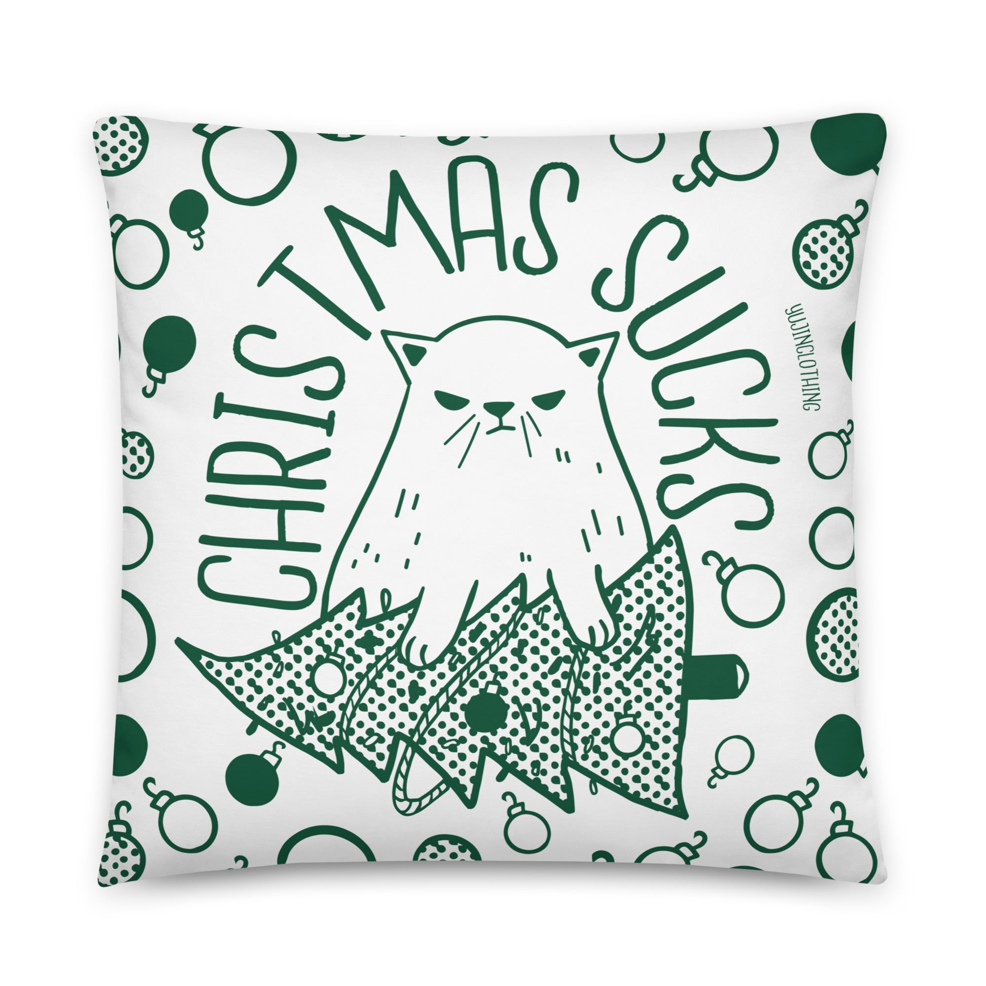 Christmas Sucks Cat Pillow | Yūjin Japanese Anime Streetwear Clothing