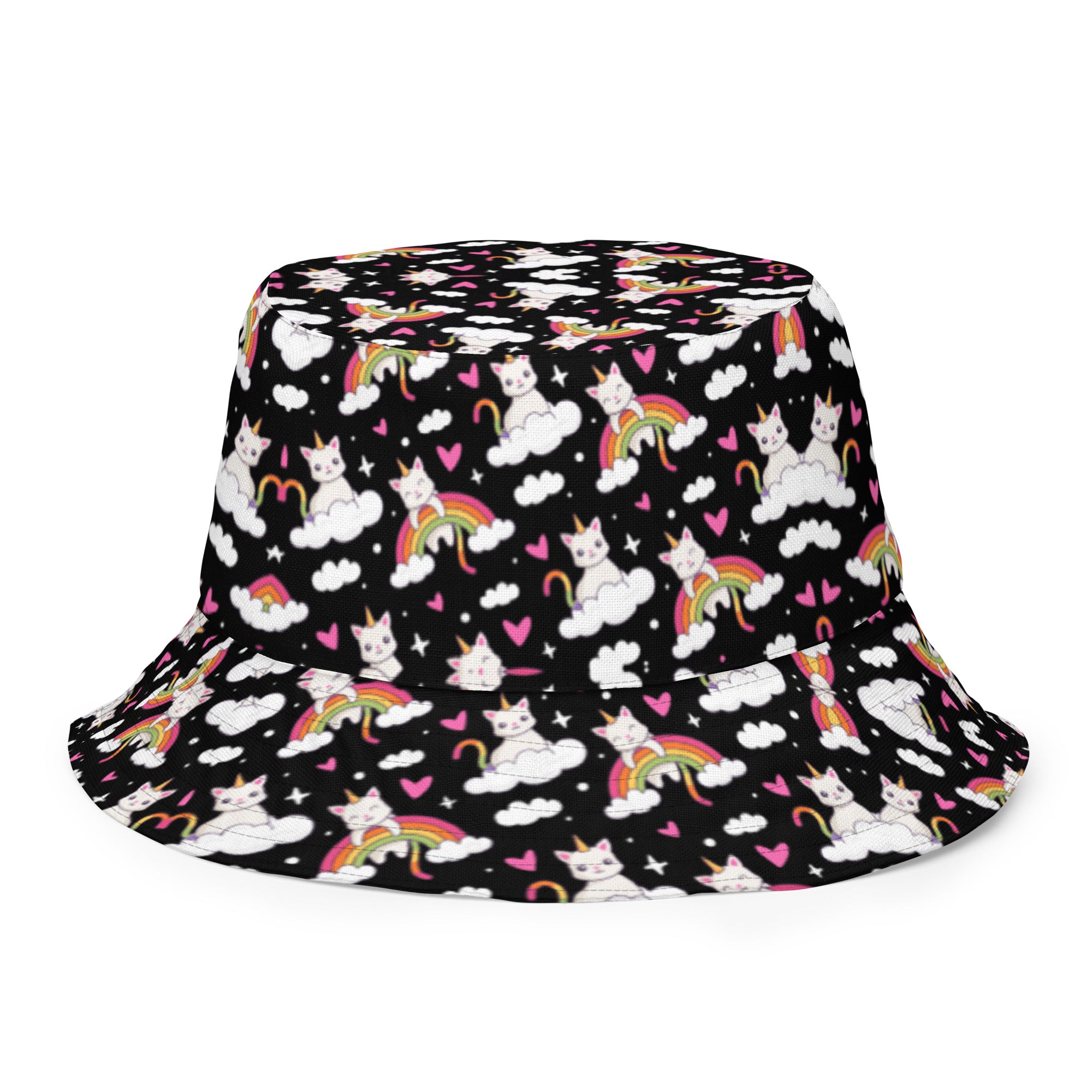 Black and White Reversible Bucket Hat | Yūjin Japanese Anime Streetwear Clothing S/M