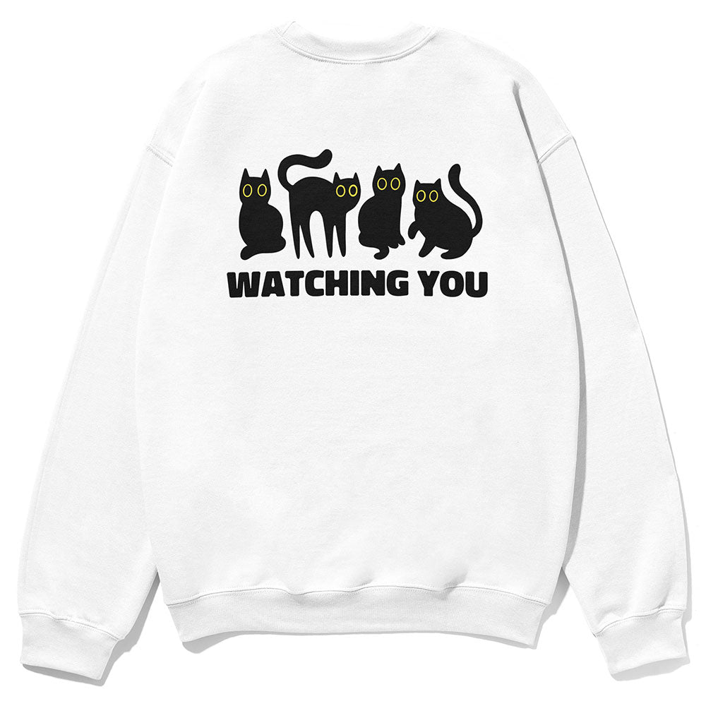 Watching You Cat Sweatshirt | Yūjin Japanese Anime Streetwear Clothing