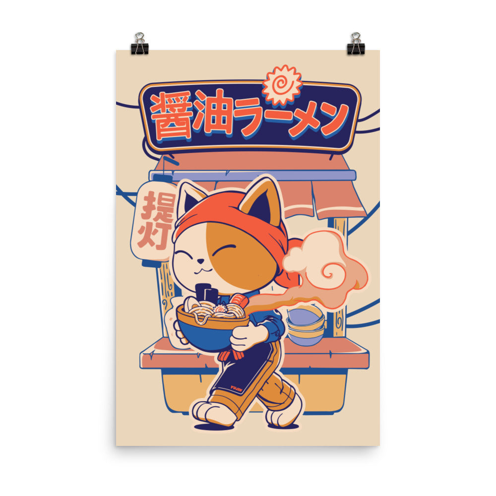 Ramen Cat Poster | Yūjin Japanese Anime Streetwear Clothing