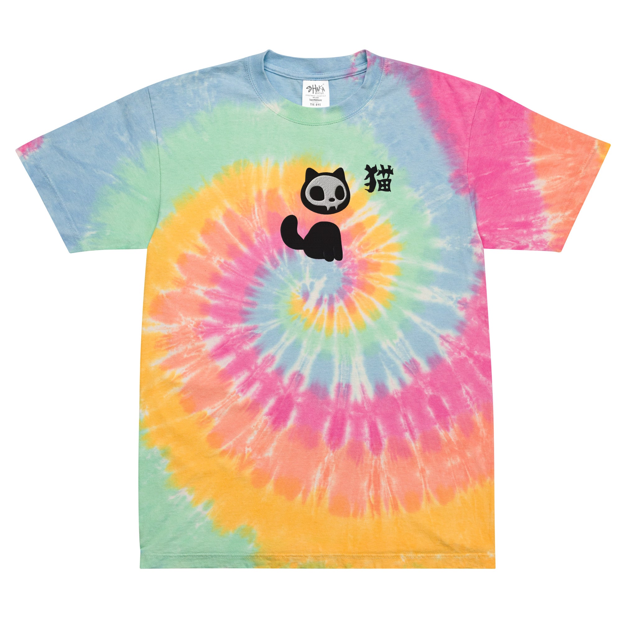 Skull Cat Tie-Dye T-Shirt | Yūjin Japanese Anime Streetwear Clothing