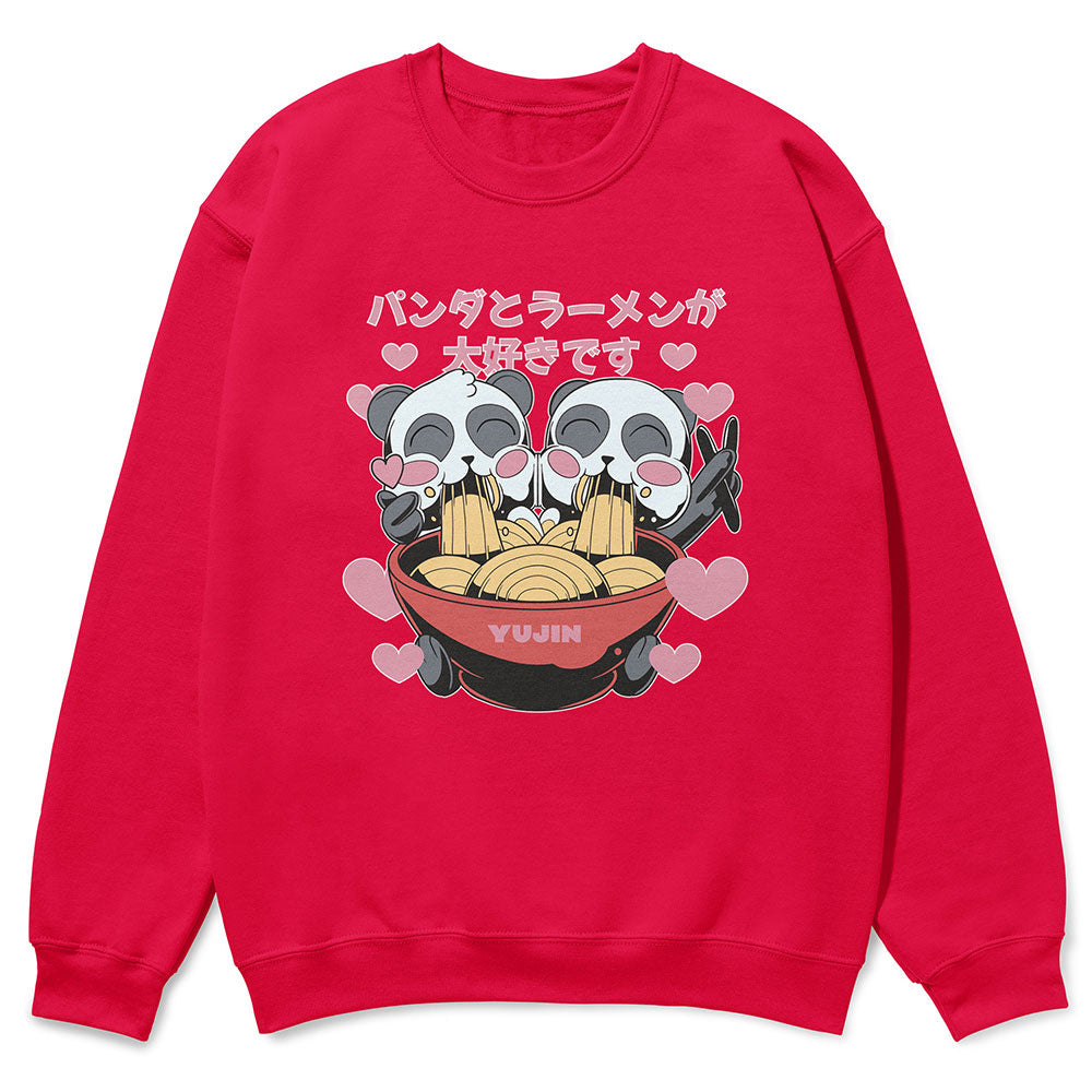 Cute Ramen Pandas Sweatshirt  | Yūjin Japanese Anime Streetwear Clothing